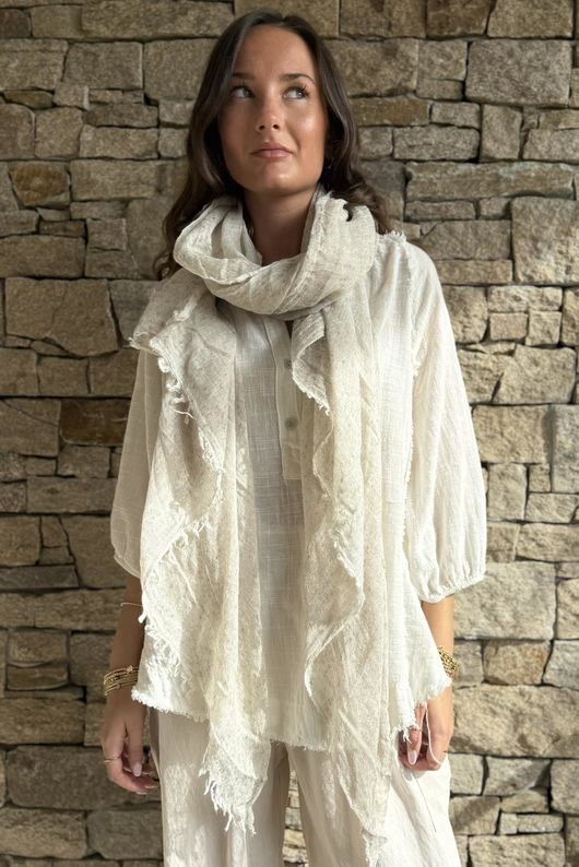 Speckled Rustic Scarf Neutral /30=